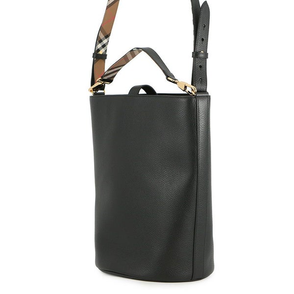 バーバリー ハンドバッグ ミディアム バケットバッグ レザー 8084036 BURBERRY 2way 黒