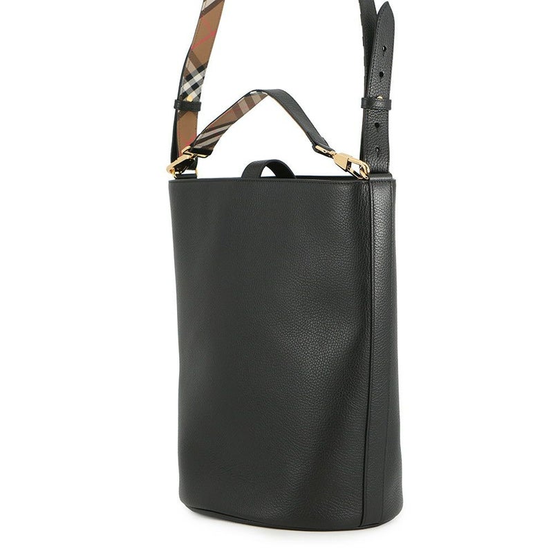 バーバリー ハンドバッグ ミディアム バケットバッグ レザー 8084036 BURBERRY 2way 黒