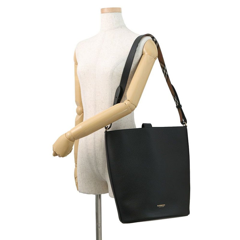 バーバリー ハンドバッグ ミディアム バケットバッグ レザー 8084036 BURBERRY 2way 黒