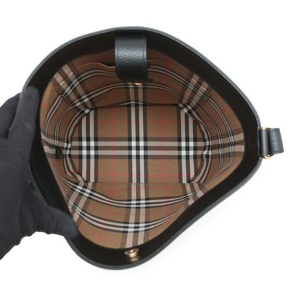 バーバリー ハンドバッグ ミディアム バケットバッグ レザー 8084036 BURBERRY 2way 黒