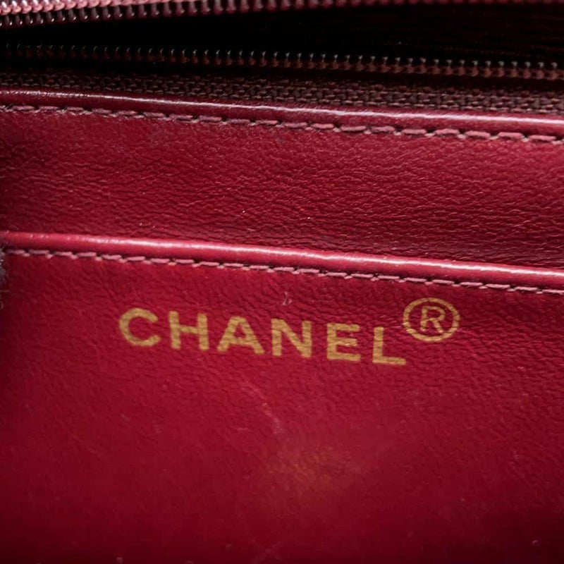 シャネル チェーンショルダーバッグ デカマトラッセ ココマーク ラムスキン CHANEL バッグ 黒