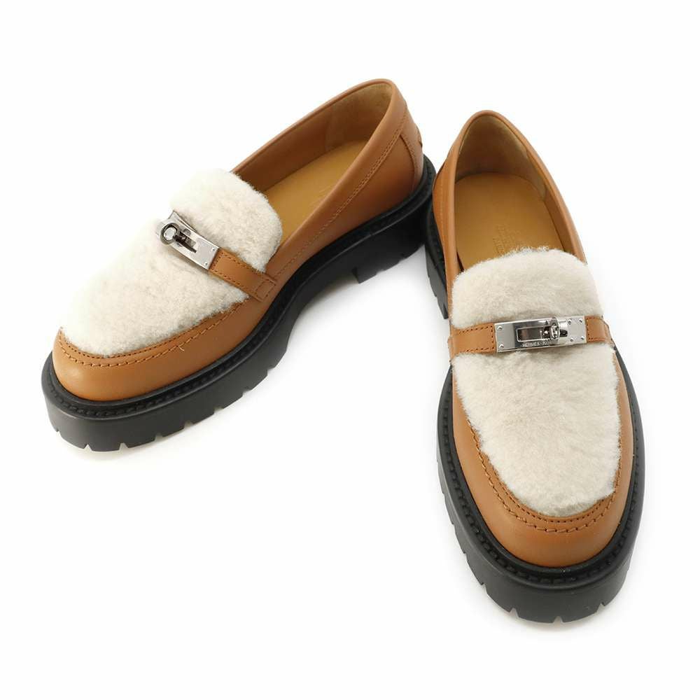 エルメス モカシン アイコン シープスキン レディースサイズ36 1/2