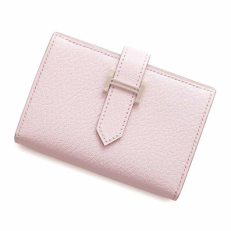 エルメス カードケース ベアン ミニ モーヴペール/シルバー金具 シェブルミゾル B刻印 財布