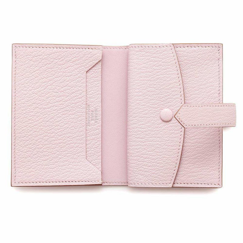 エルメス カードケース ベアン ミニ モーヴペール/シルバー金具 シェブルミゾル B刻印 財布