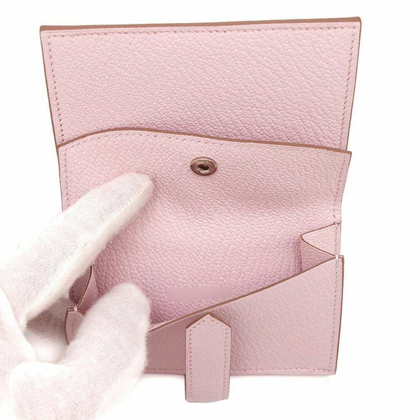 エルメス カードケース ベアン ミニ モーヴペール/シルバー金具 シェブルミゾル B刻印 財布