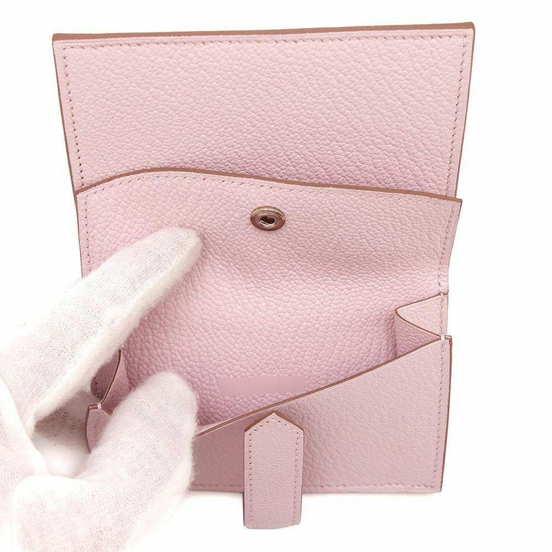 エルメス カードケース ベアン ミニ モーヴペール/シルバー金具 シェブルミゾル B刻印 財布