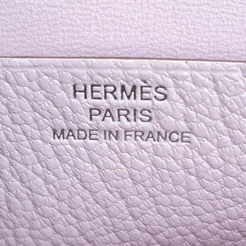 エルメス カードケース ベアン ミニ モーヴペール/シルバー金具 シェブルミゾル B刻印 財布