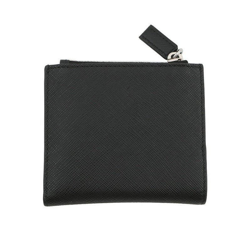 プラダ 二つ折り財布 サフィアーノ トライアングルロゴ 2ML049 PRADA 黒