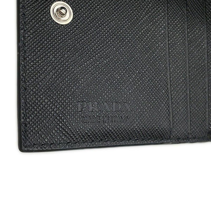 プラダ 二つ折り財布 サフィアーノ トライアングルロゴ 2ML049 PRADA 黒