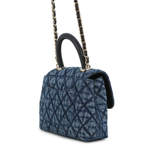 シャネル ハンドバッグ マトラッセ ココハンドル ミニミニ ウォッシュドデニム/カーフスキン AP4244 2wayチェーンショルダー