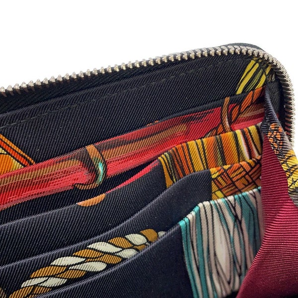 エルメス 長財布 アザップロング シルクイン ブラック/シルバー金具 エプソン M刻印 HERMES 財布 黒