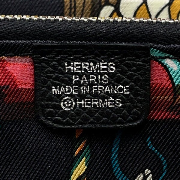 エルメス 長財布 アザップロング シルクイン ブラック/シルバー金具 エプソン M刻印 HERMES 財布 黒