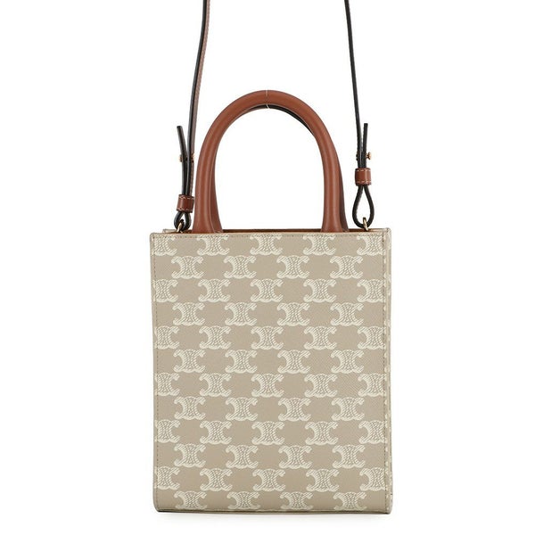 セリーヌ ハンドバッグ トリオンフ ミニ バーティカル カバ 194372 PVC/レザー CELINE 2wayショルダーバッグ