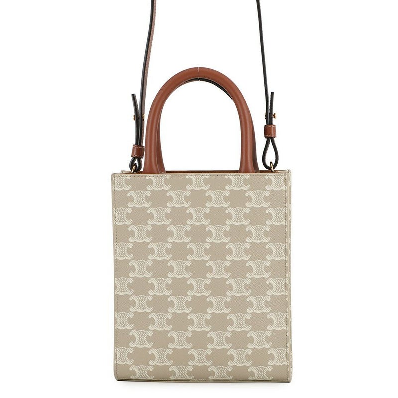 セリーヌ ハンドバッグ トリオンフ ミニ バーティカル カバ 194372 PVC/レザー CELINE 2wayショルダーバッグ