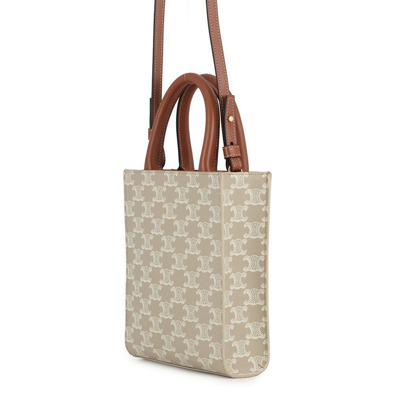 セリーヌ ハンドバッグ トリオンフ ミニ バーティカル カバ 194372 PVC/レザー CELINE 2wayショルダーバッグ