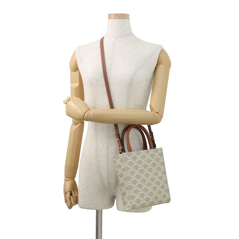 セリーヌ ハンドバッグ トリオンフ ミニ バーティカル カバ 194372 PVC/レザー CELINE 2wayショルダーバッグ