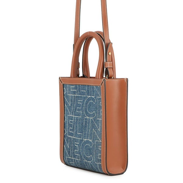 セリーヌ ハンドバッグ バーティカル カバ ミニ デニム/レザー 193302 CELINE 2wayショルダーバッグ