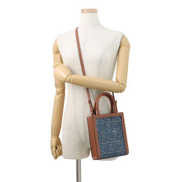 セリーヌ ハンドバッグ バーティカル カバ ミニ デニム/レザー 193302 CELINE 2wayショルダーバッグ