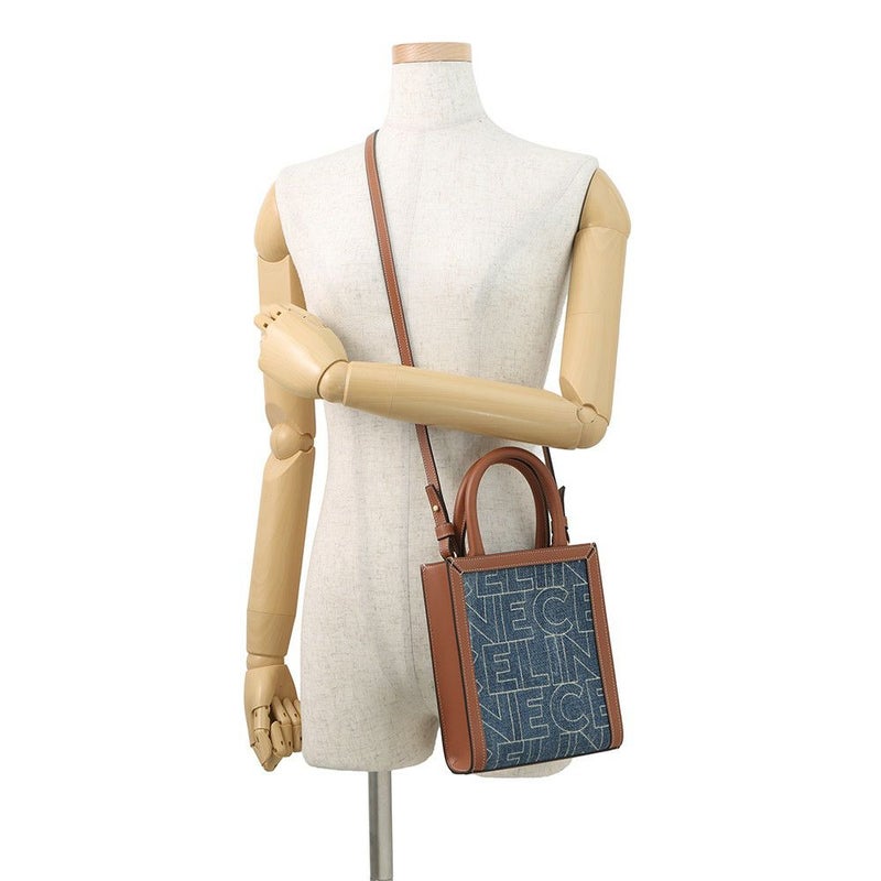 セリーヌ ハンドバッグ バーティカル カバ ミニ デニム/レザー 193302 CELINE 2wayショルダーバッグ