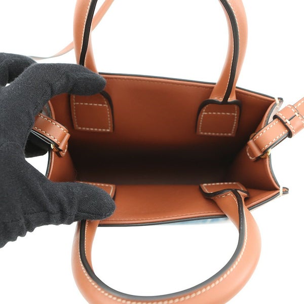 セリーヌ ハンドバッグ バーティカル カバ ミニ デニム/レザー 193302 CELINE 2wayショルダーバッグ