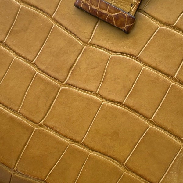 エルメス 二つ折り財布 ベアンコンパクト クラフト/ゴールド金具 アリゲーターマット B刻印 HERMES 財布