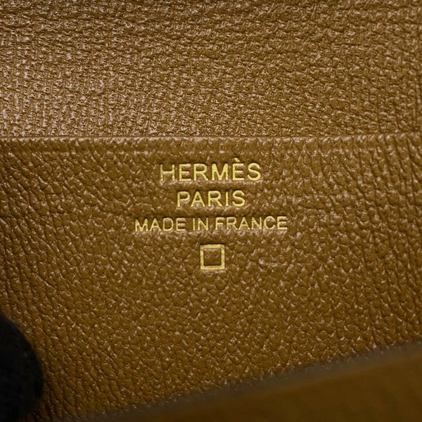 エルメス 二つ折り財布 ベアンコンパクト クラフト/ゴールド金具 アリゲーターマット B刻印 HERMES 財布