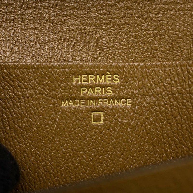 エルメス 二つ折り財布 ベアンコンパクト クラフト/ゴールド金具 アリゲーターマット B刻印 HERMES 財布