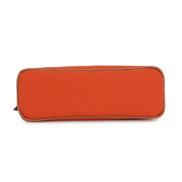エルメス ポーチ ボリードポーチMM オレンジ/シルバー金具 キャンバス HERMES 化粧ポーチ 小物入れ
