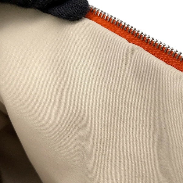 エルメス ポーチ ボリードポーチMM オレンジ/シルバー金具 キャンバス HERMES 化粧ポーチ 小物入れ