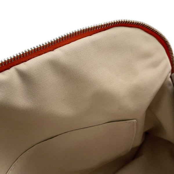 エルメス ポーチ ボリードポーチMM オレンジ/シルバー金具 キャンバス HERMES 化粧ポーチ 小物入れ