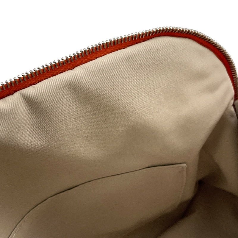 エルメス ポーチ ボリードポーチMM オレンジ/シルバー金具 キャンバス HERMES 化粧ポーチ 小物入れ