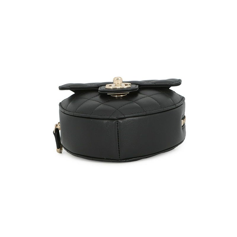 シャネル チェーンショルダーバッグ マトラッセ ココマーク ハート ラムスキン AP2784 CHANEL 黒