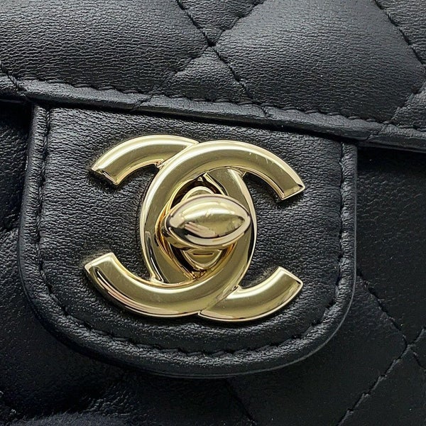 シャネル チェーンショルダーバッグ マトラッセ ココマーク ハート ラムスキン AP2784 CHANEL 黒