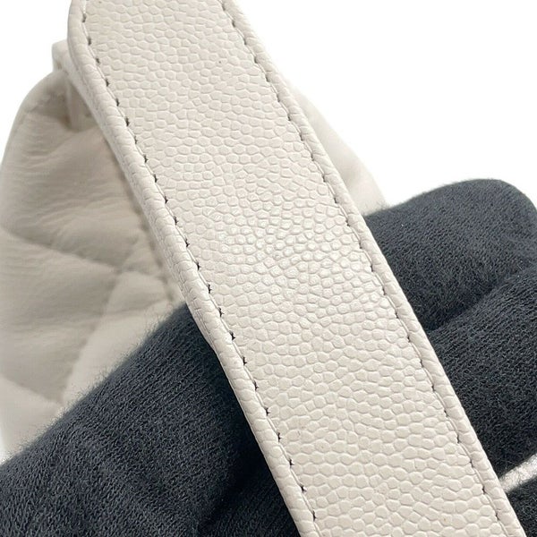 シャネル ハンドバッグ ココマーク マトラッセ キャビアスキン AP4747 CHANEL 2ｗayチェーンショルダーバッグ 白