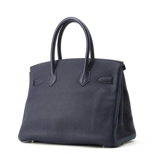 エルメス バーキン30 ヴェルソ ブルーニュイ/ローズパープル/シルバー金具 トリヨンクレマンス C刻印 HERMES Birkin ハンドバッグ