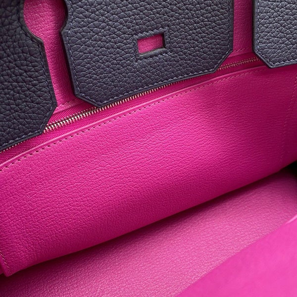 エルメス バーキン30 ヴェルソ ブルーニュイ/ローズパープル/シルバー金具 トリヨンクレマンス C刻印 HERMES Birkin ハンドバッグ