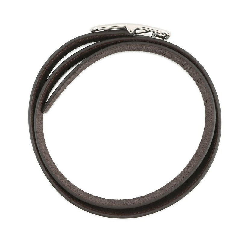 エルメス ベルト ケープコッド ブラック/エベンヌ/シルバー金具 ボックスカーフ/トゴ W刻印 サイズ90 メンズ 黒