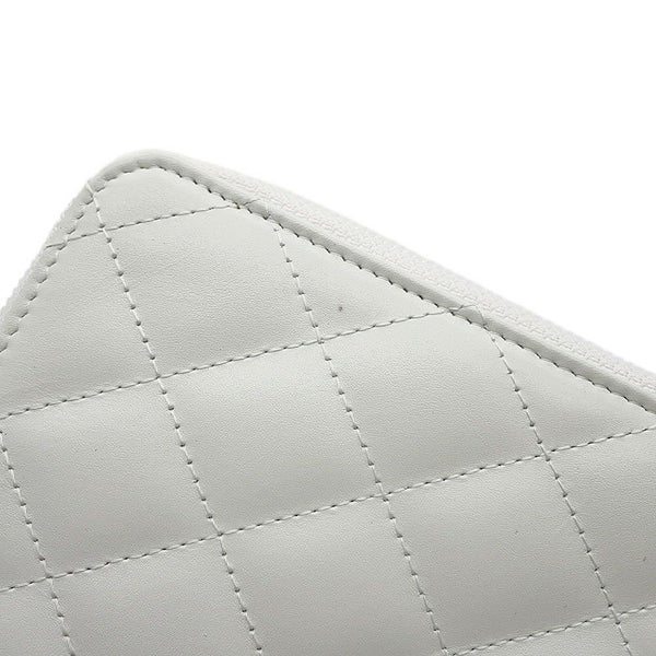 シャネル 長財布 マトラッセ ココマーク カンボンライン ラウンドファスナー カーフスキン A26710 CHANEL 白 黒