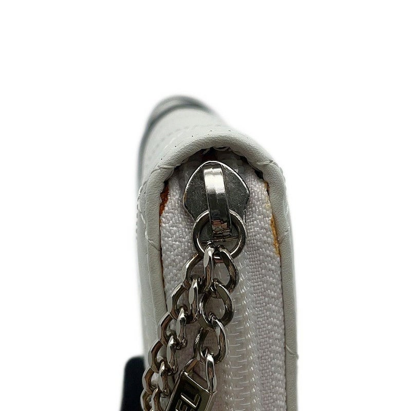 シャネル 長財布 マトラッセ ココマーク カンボンライン ラウンドファスナー カーフスキン A26710 CHANEL 白 黒