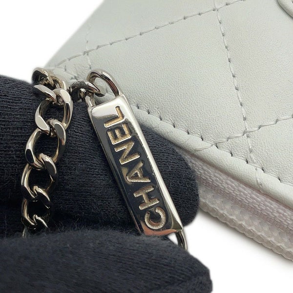 シャネル 長財布 マトラッセ ココマーク カンボンライン ラウンドファスナー カーフスキン A26710 CHANEL 白 黒