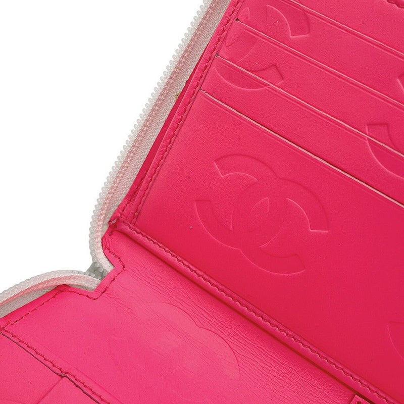 シャネル 長財布 マトラッセ ココマーク カンボンライン ラウンドファスナー カーフスキン A26710 CHANEL 白 黒