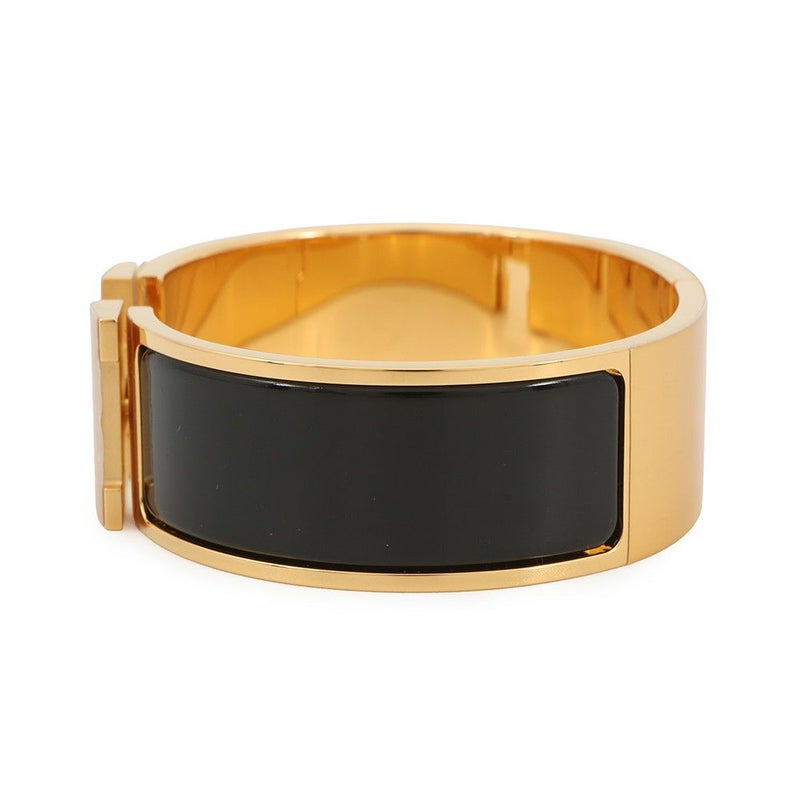 エルメス ブレスレット クリック H クリッククラックGM  ブラック/ゴールド金具 HERMES アクセサリー 黒