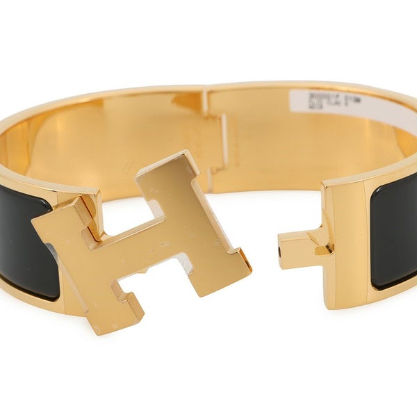 エルメス ブレスレット クリック H クリッククラックGM  ブラック/ゴールド金具 HERMES アクセサリー 黒