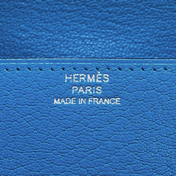 エルメス ショルダーウォレット シェーヌダンクル コンパクト ブルーセリージュ/シルバー金具 シェブルミゾル B刻印 財布