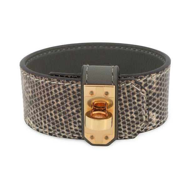 エルメス ブレスレット ケリーツイスト PM オンブレ/ゴールド金具 リザードナチュラ B刻印 サイズT2 バングル