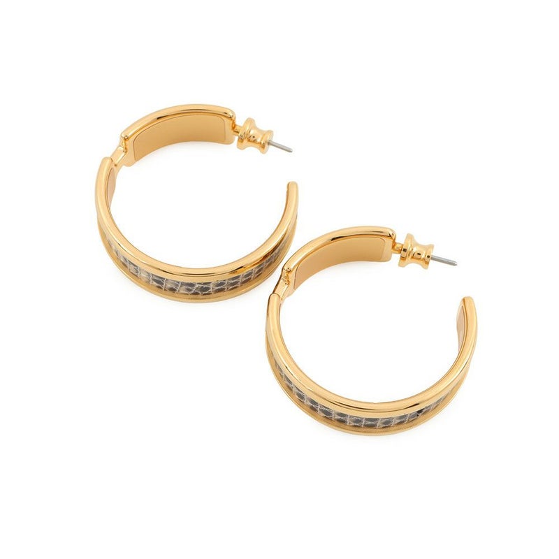 エルメス ピアス オランプ オンブル/ゴールド金具 リザードナチュラ HERMES アクセサリー