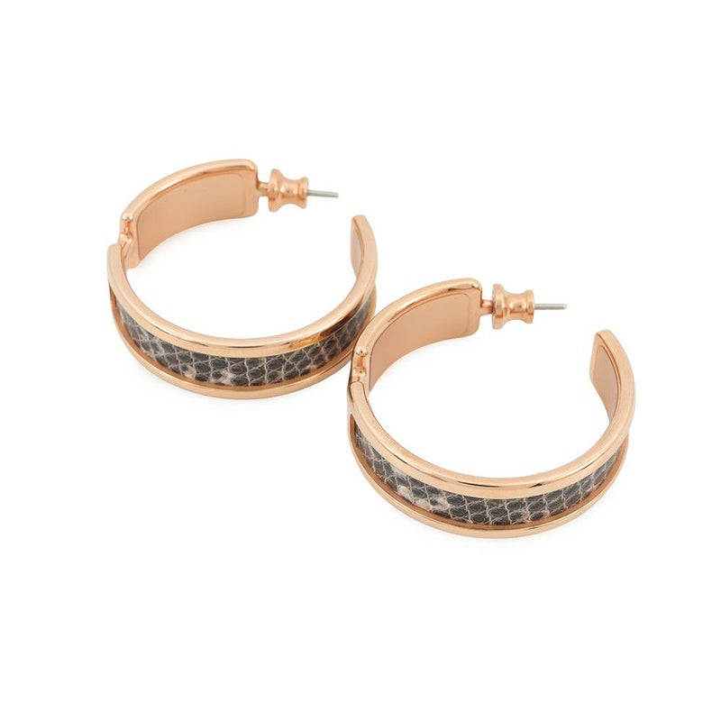 エルメス ピアス オランプ オンブル/ピンクゴールド金具 リザードナチュラ/メタル HERMES アクセサリー