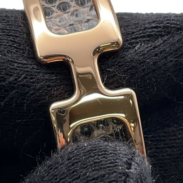 エルメス ピアス オランプ オンブル/ピンクゴールド金具 リザードナチュラ/メタル HERMES アクセサリー