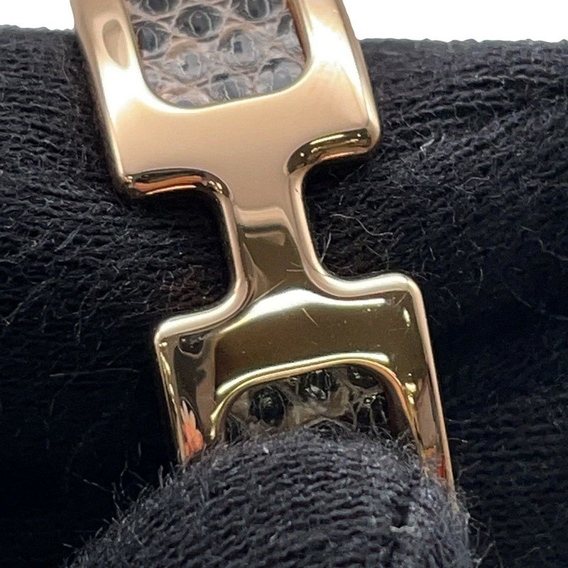 エルメス ピアス オランプ オンブル/ピンクゴールド金具 リザードナチュラ/メタル HERMES アクセサリー