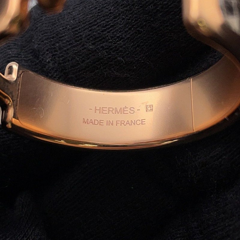 エルメス ピアス オランプ オンブル/ピンクゴールド金具 リザードナチュラ/メタル HERMES アクセサリー